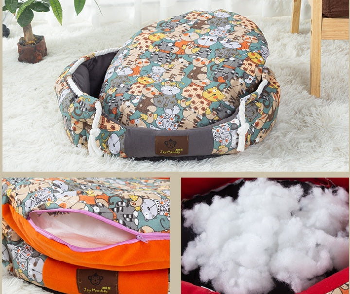 Four Seasons Large Dog Bed – Removable & Washable Kennel