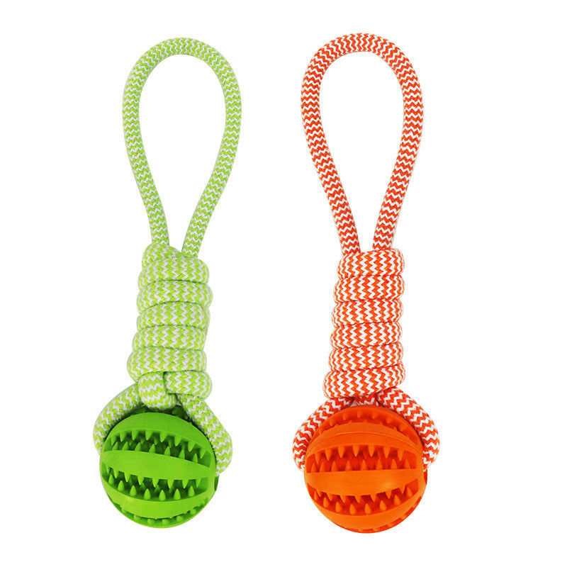 Interactive Dog Treat Ball – Chew Toy with Hemp Rope