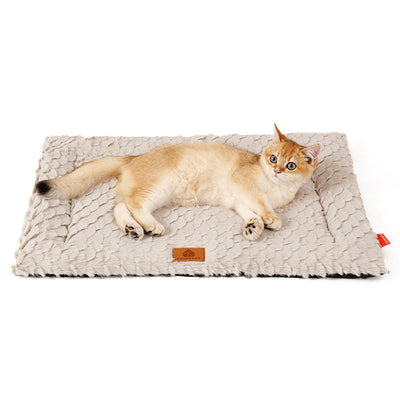 PV Wool Pet Cushion – Fish Scale Pattern Bed for Cats & Dogs