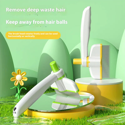 Self-Cleaning Pet Comb – Long Hair Cat & Dog Grooming Brush