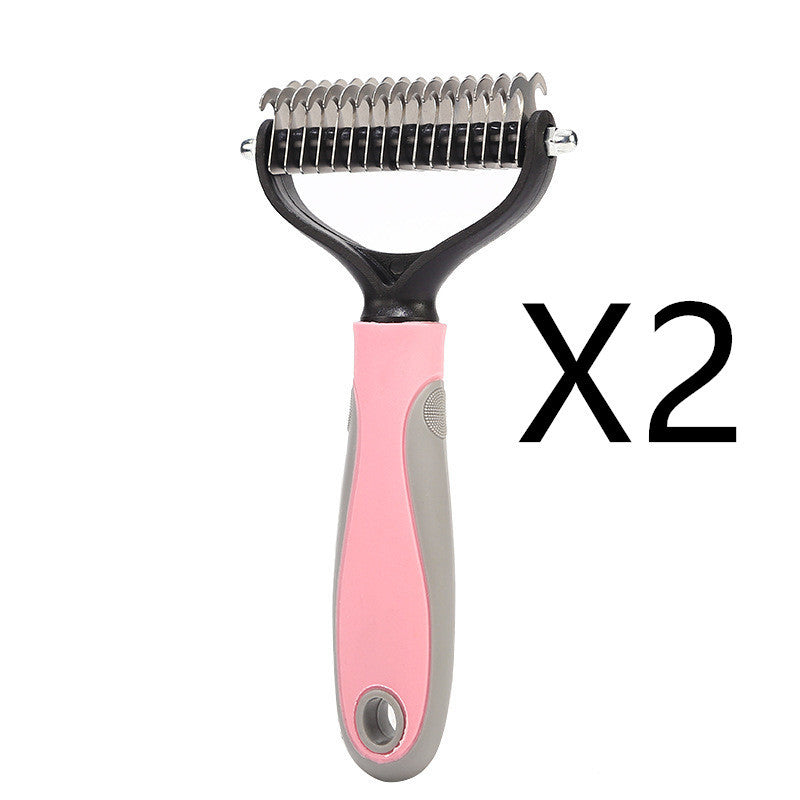 Double-Sided Pet Grooming Brush – Dematting & Shedding Comb