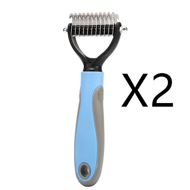 Double-Sided Pet Grooming Brush – Dematting & Shedding Comb