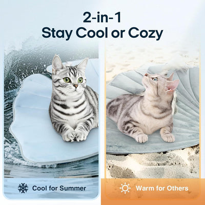 Summer Cooling Pet Mat – Cat & Dog Ice Pad with Ginkgo Leaf Design