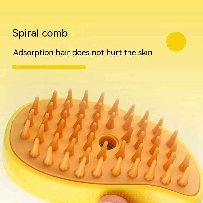 3-in-1 Pet Steam Brush – Electric Spray Grooming Comb
