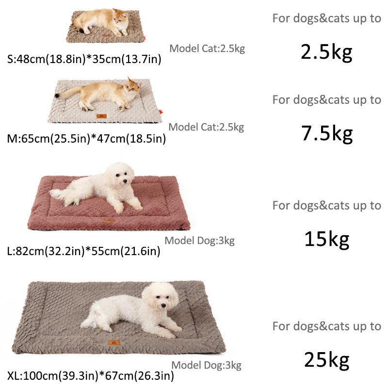 PV Wool Pet Cushion – Fish Scale Pattern Bed for Cats & Dogs