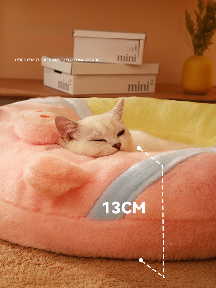 All-Season Cat Bed – Warm Winter Sleeping House & Mat for Kittens