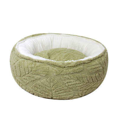Round Plush Cat Bed – Soft Warm Nest for Cats & Small Dogs