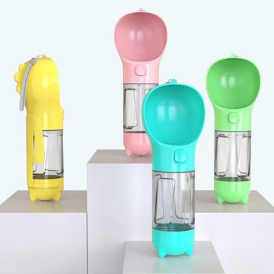 3-in-1 Portable Dog Water Bottle – Feeder & Waste Bag Holder