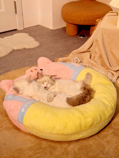 All-Season Cat Bed – Warm Winter Sleeping House & Mat for Kittens