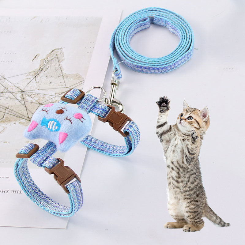 Adjustable I-Shaped Cat Harness – Pet Walking Chest Strap