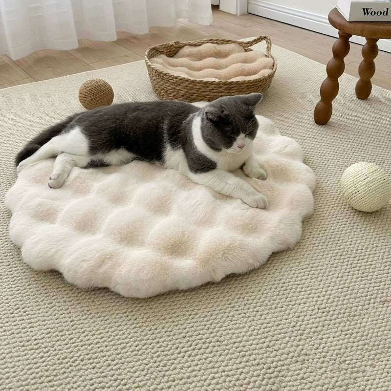 Plush Round Pet Bed – Warm Autumn & Winter Sleeping Pad