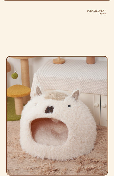Winter Warm Pet Bed – Cat & Dog Kennel Cushion for Cold Weather