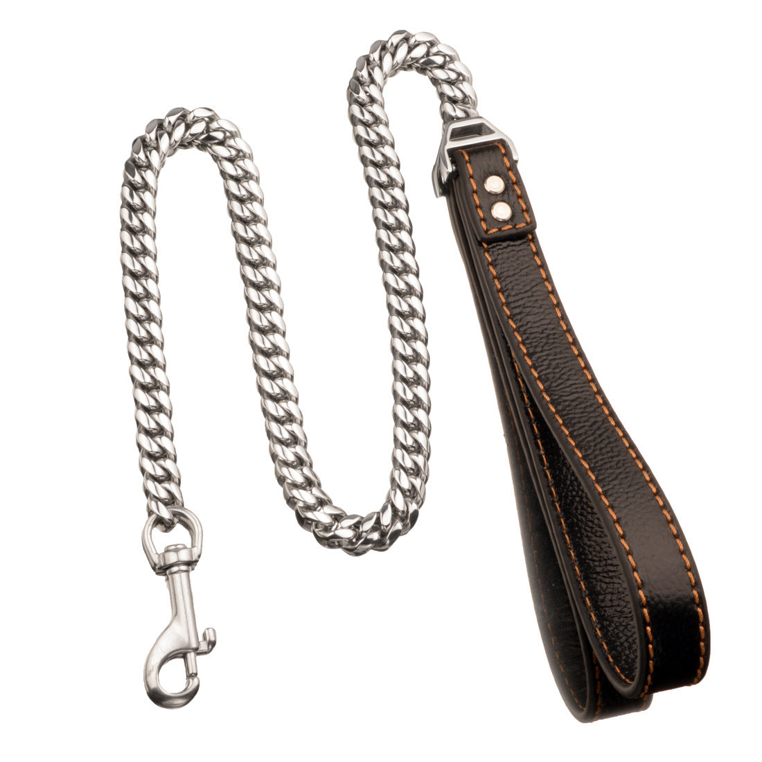 Stainless Steel Cuban Chain Dog Collar – Heavy Duty Training Leash