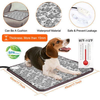 Waterproof Pet Heating Pad – Adjustable Warm Blanket with Anti-Bite Cord