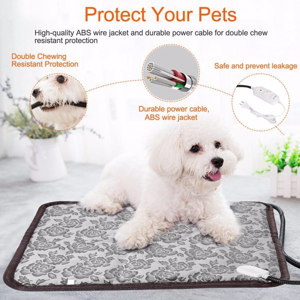 Waterproof Pet Heating Pad – Adjustable Warm Blanket with Anti-Bite Cord