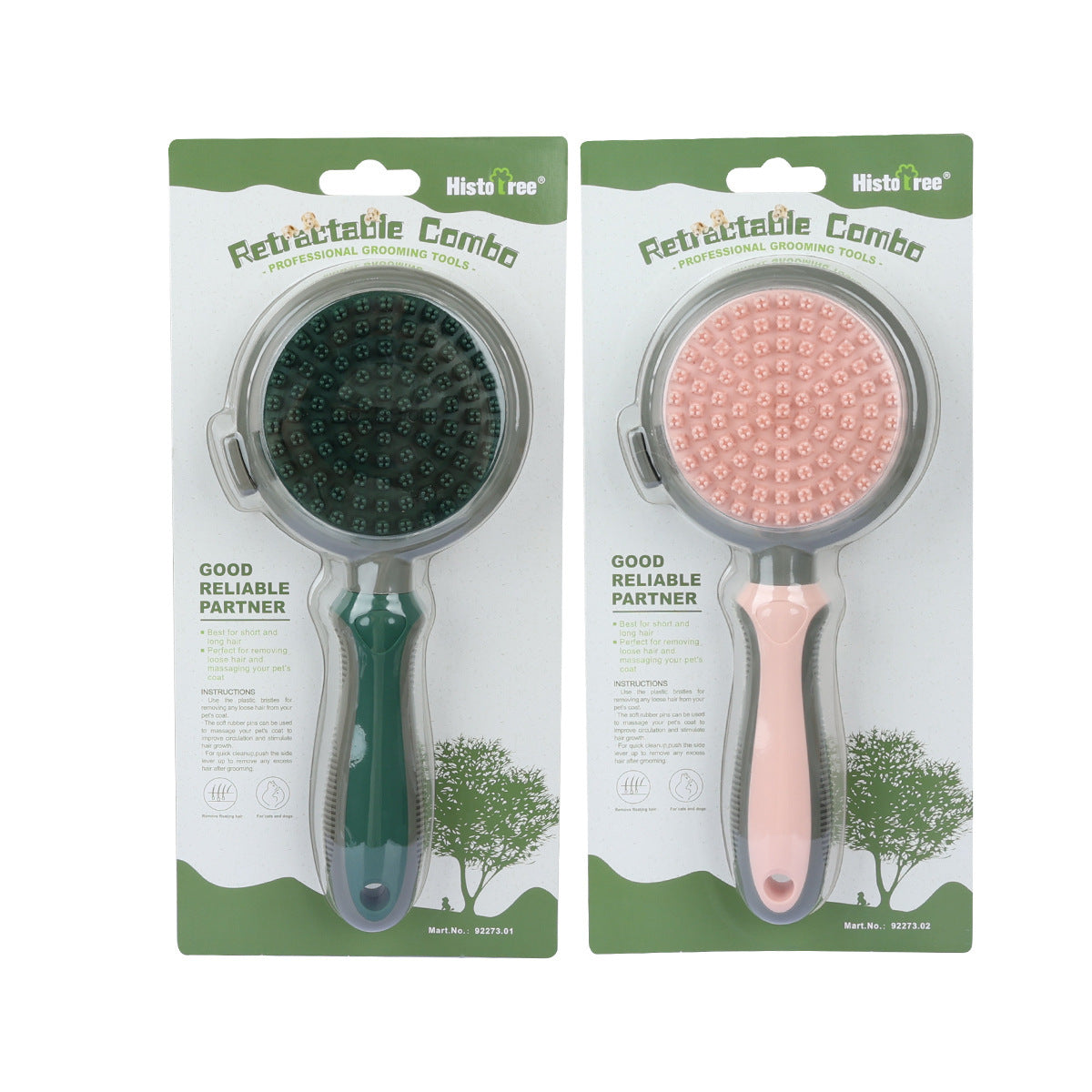 Self-Cleaning Pet Hair Removal Brush – Double-Sided Comb